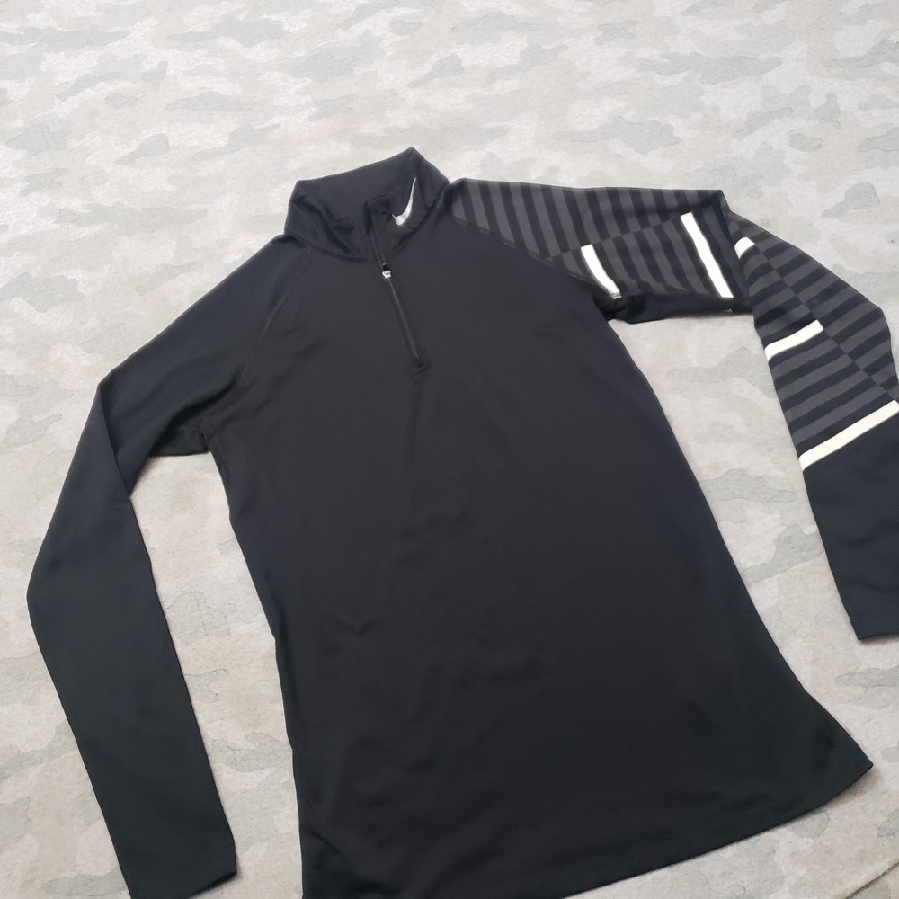 Nike Pro Combat Compression Shirt Womens Large Black Dri-Fit Long Sleeve - Picture 2 of 11